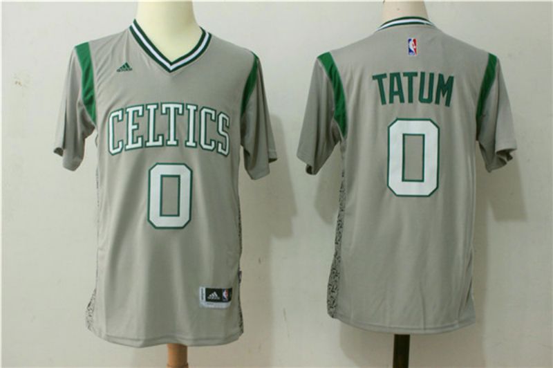 Men Boston Celtics #0 Jayson Tatum Gray Stitched adidas Revolution 30 Swingman NBA Jerseys